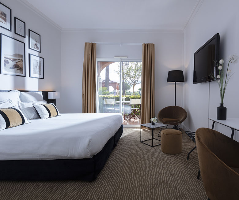 Terrassenzimmer
25 m², 1 bis 2 Personen, Palmyra Golf, 4-Sterne-Hotel in Cap d’Agde
