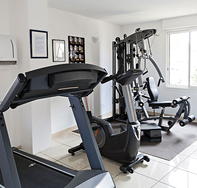 Sala de fitness de acceso gratuito en Palmyra Golf, hotel de 4 estrellas en Hérault